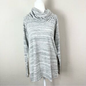 Fresh Produce Gray Long Sleeve Space Dye Cowl Neck Sweatshirt Size M/L